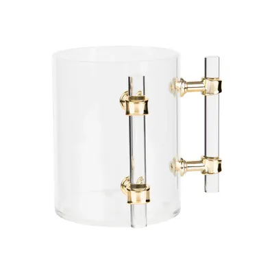 Wash Cup Acrylic Gold Ring Handles