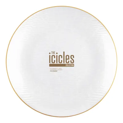 Icicles Pearl 10 Plates Gold Rim 10Ct