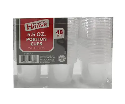 5.5 oz Portion Cups with Lids Sets 48 ct