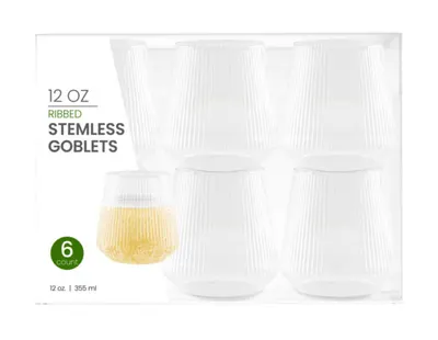 12 oz Stemless Wine Goblets 6 ct