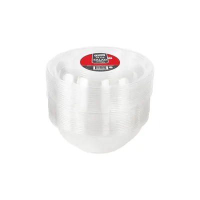18 oz Clear Salad Bowls with Lids 20 ct