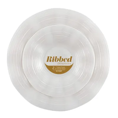 "7"""" Salad & 10"""" Dinner Plates Pearl 24 ct"
