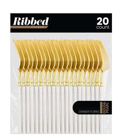 Dinner Forks Pearl & Gold 20 ct