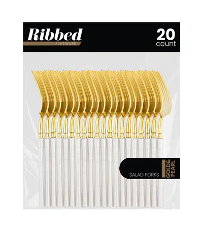 Salad Forks Gold Pearl 20 ct
