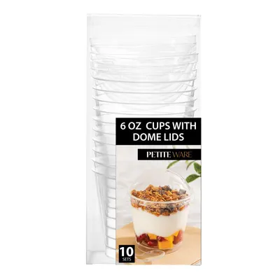 6 oz Cups Sets with Dome Lids 10 ct