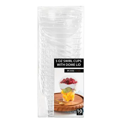 5 oz Swirl Cups Sets with Dome Lid 10 ct
