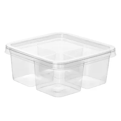 4 Section Dish Clear W/Lid