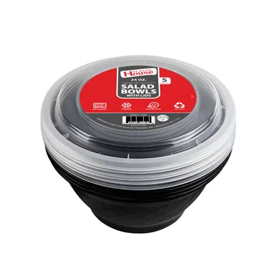 24 oz Salad Bowls with Lids 5 ct