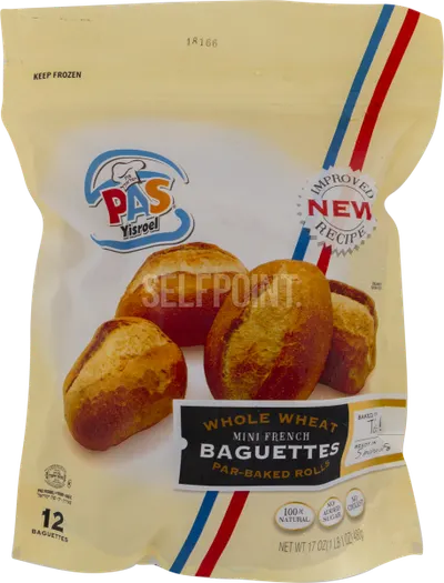 Mini French Whole Wheat Baguettes Par-Baked Rolls 12 ct