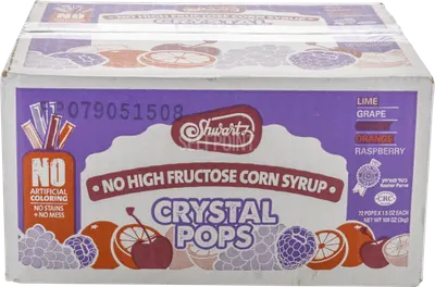 No High Fructose Corn Syrup Crystal Pops 72 ct