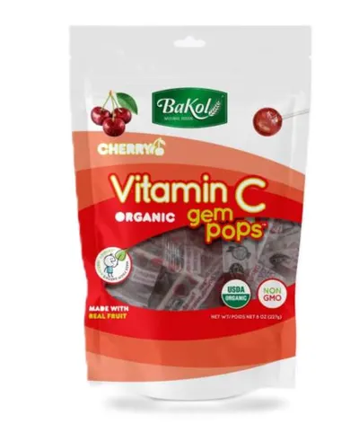 Organic Gem Pops Cherry Lolies
