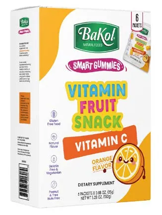 Vitamin C Orange Flavor Fruit Snack Packets 6 ct