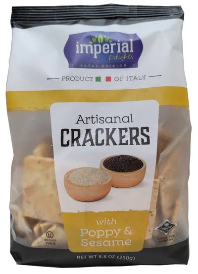 Artisinal Crackers with Poppy & Sesame