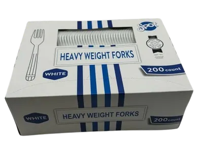 White Heavy Weight Forks 200 ct