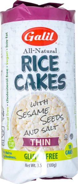 Thin Rice Cakes with Sesame Seeds & Salt
