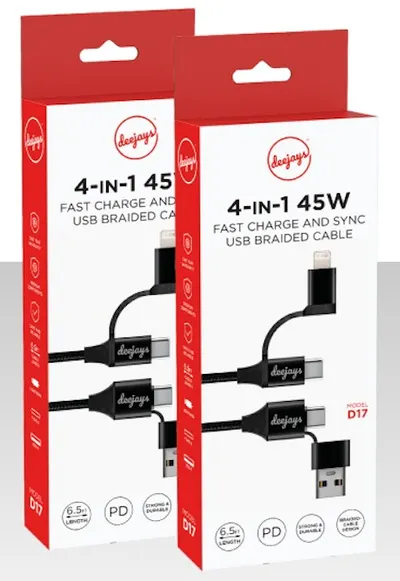 4-IN-1 45 W USB Braided Cable