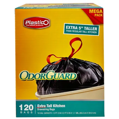 Extra Tall Kitchen Drawstring Bags 120 ct