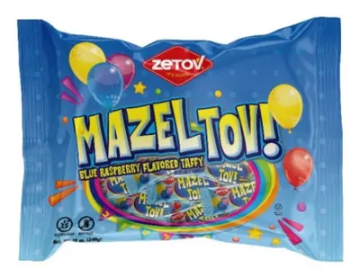 Mazel Tov! Blue Raspberry Flavored Taffy