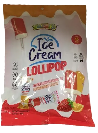 Strawberry & Orange Ice Cream Lollipop 15 ct