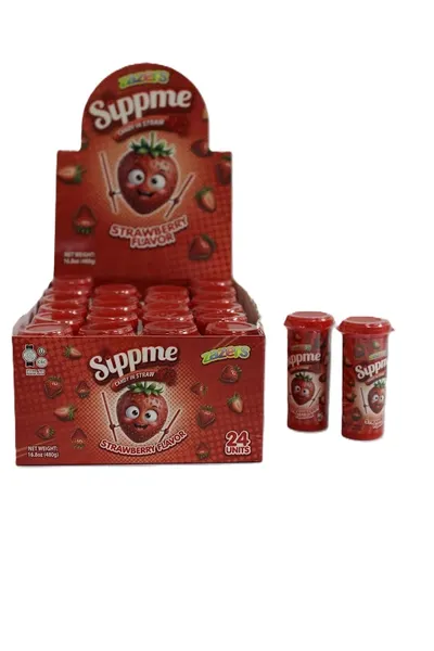 Sippme Strawberry Flavor Candy in Straw