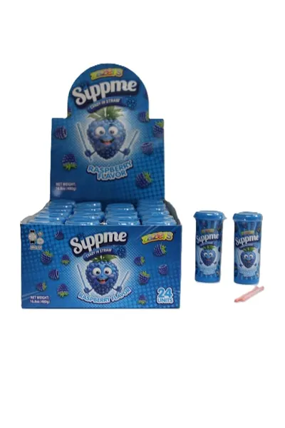 Sippme Raspberry Flavors Candy in Straw