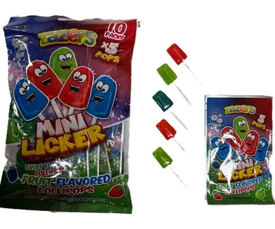 Mini Licker Fruit Flavored Lollipops Bags10 pk
