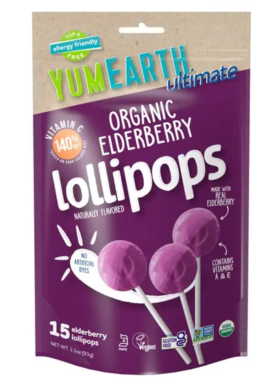 Organic Elderberry Lollipops 15 ct