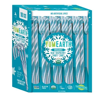 Organic Blue Raspberry Candy Canes 10 ct