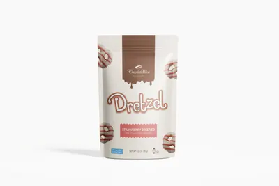 Strawberry Drizzled Milk Chocolate Pretzels