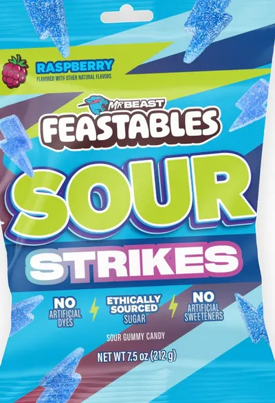 Raspberry Sour Strikes Sour Gummy Candy
