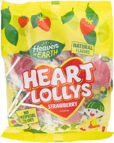 Heart Lollys Strawberry Flavored Pops
