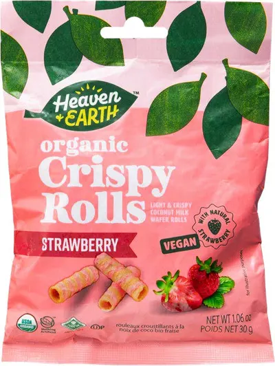 Vegan Strawberry Crispy Wafer Rolls