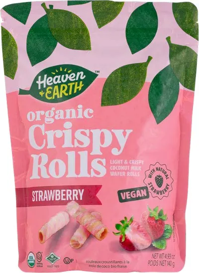 Vegan Strawberry Crispy Wafer Rolls