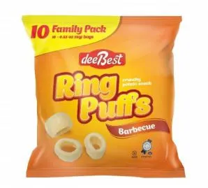 BBQ Ring Puffs Crunchy Potato Snack 10 pk