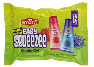 Mini Sour Easy Squeezee Candy Gel 12 pk
