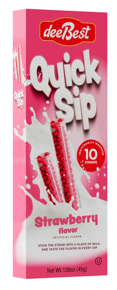 Quick Sip Strawberry Flavor Straws 10 ct