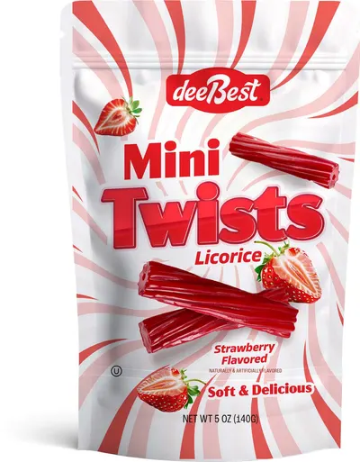 Mini Twists Strawberry Licorice