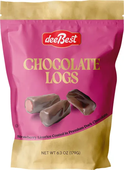 Strawberry Licorice Coated in Premium Dark Chocolate