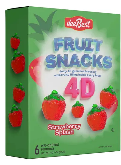 4D Strawberry Splash Fruit Snacks 6 ct