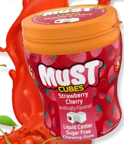 Strawberry-Cherry Flavor Cubes Gum