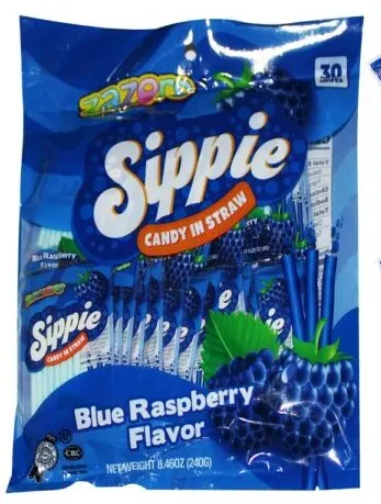 Candy in Straw Blue Raspberry Flavor 30 ct