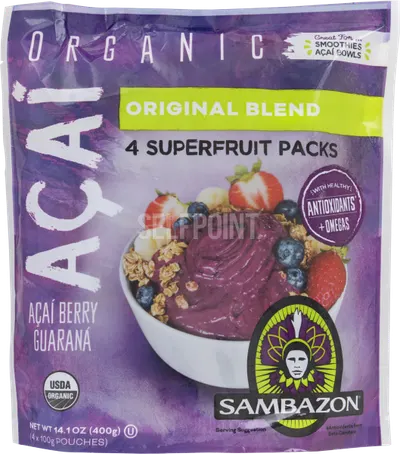 Acai Original Blend Superfruit Packs Acai Berry + Guarana - 4 Ct