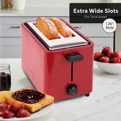 Courant 2 Slice Red Toaster