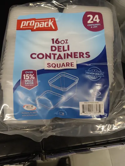 16 oz Square Containers w/ Lids  24 ct
