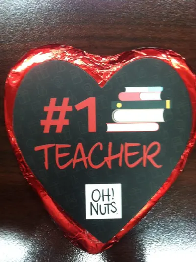 #1 Teacher Chocolate Heart