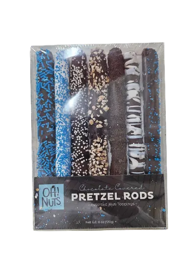 Choc Covered Pretzel Rods Blue