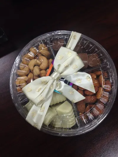 4 section chocolate and nuts