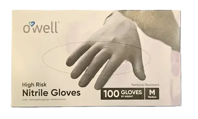 Nitrile Medium Size Matte Black Gloves 100 ct