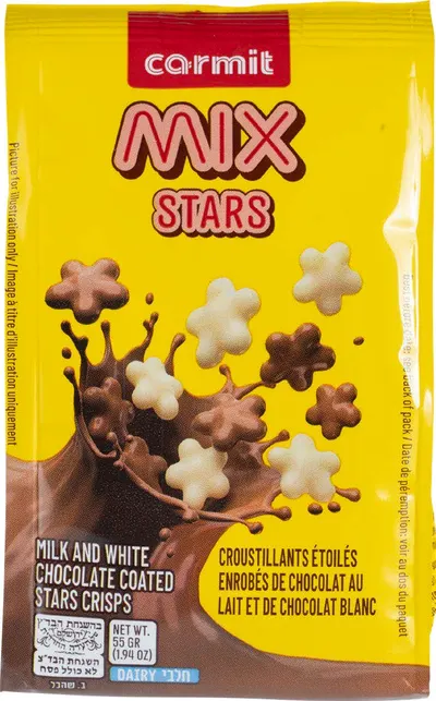 Milk & White Chocolate Coated Stars Crisps