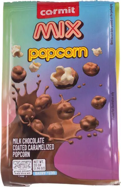 Milk Chocolate Coated Caramelized Popcorn